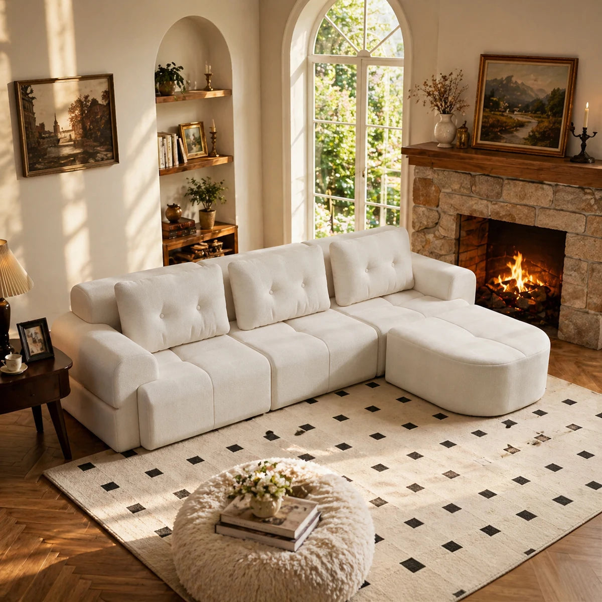 112.2” Modular Sectional Sofa – L-Shaped Couch with Chaise