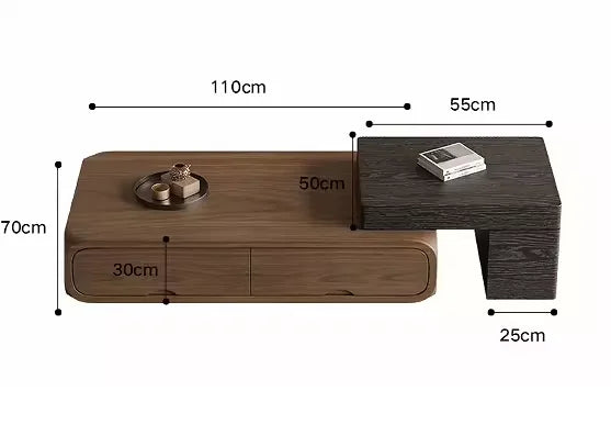 Premium Modern Coffee Table – Luxury Vintage Design with Drawers & Storage for Living Room