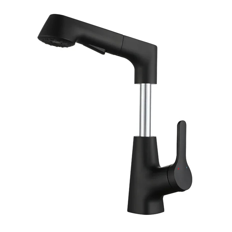 Modern bathroom faucet with hot water functionality, ideal for sinks and everyday bathroom use.