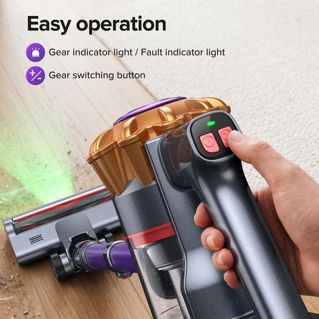 Lubluelu P7 Cordless Vacuum, 35KPA Powerful Suction, Lightweight, Anti-Tangle Brush, Perfect for Home & Pet Hair.