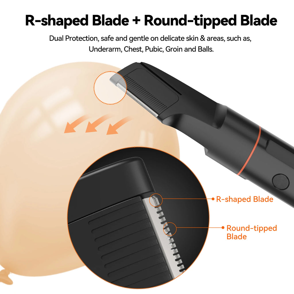 4-in-1 electric grooming kit with beard, nose, and body trimmers, featuring an IPX6 waterproof design.