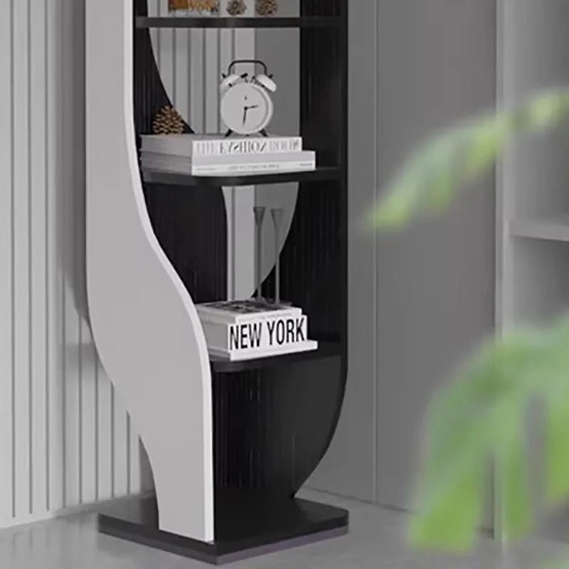Modern Rustic Living Room Cabinet – Space-Saving Bookshelf
