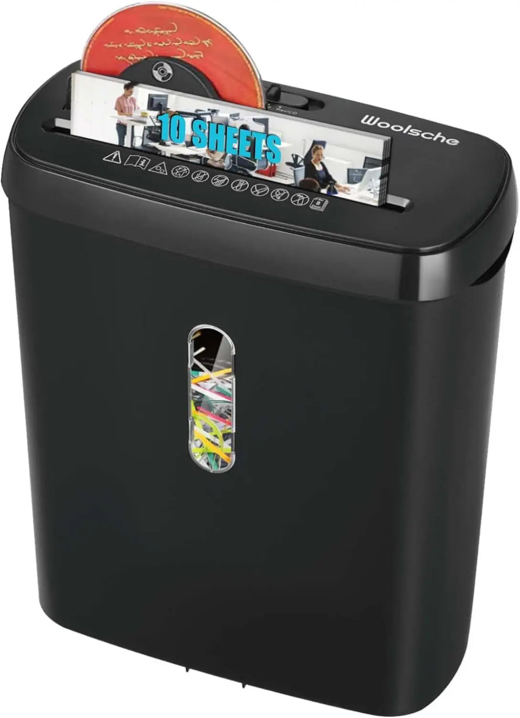 10-Sheet Home Office Paper Shredder – P-2 Security, CD & Credit Card Shredding, Jam-Proof Design