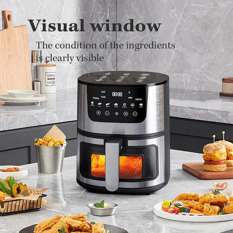1250W Air Fryer Toaster Oven – LED Touch Panel with Presets for Air Fry, Roast, Bake & Broil