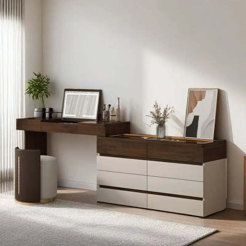 Solid Wood Dresser & Storage Cabinet – Modern Flip-Top Design