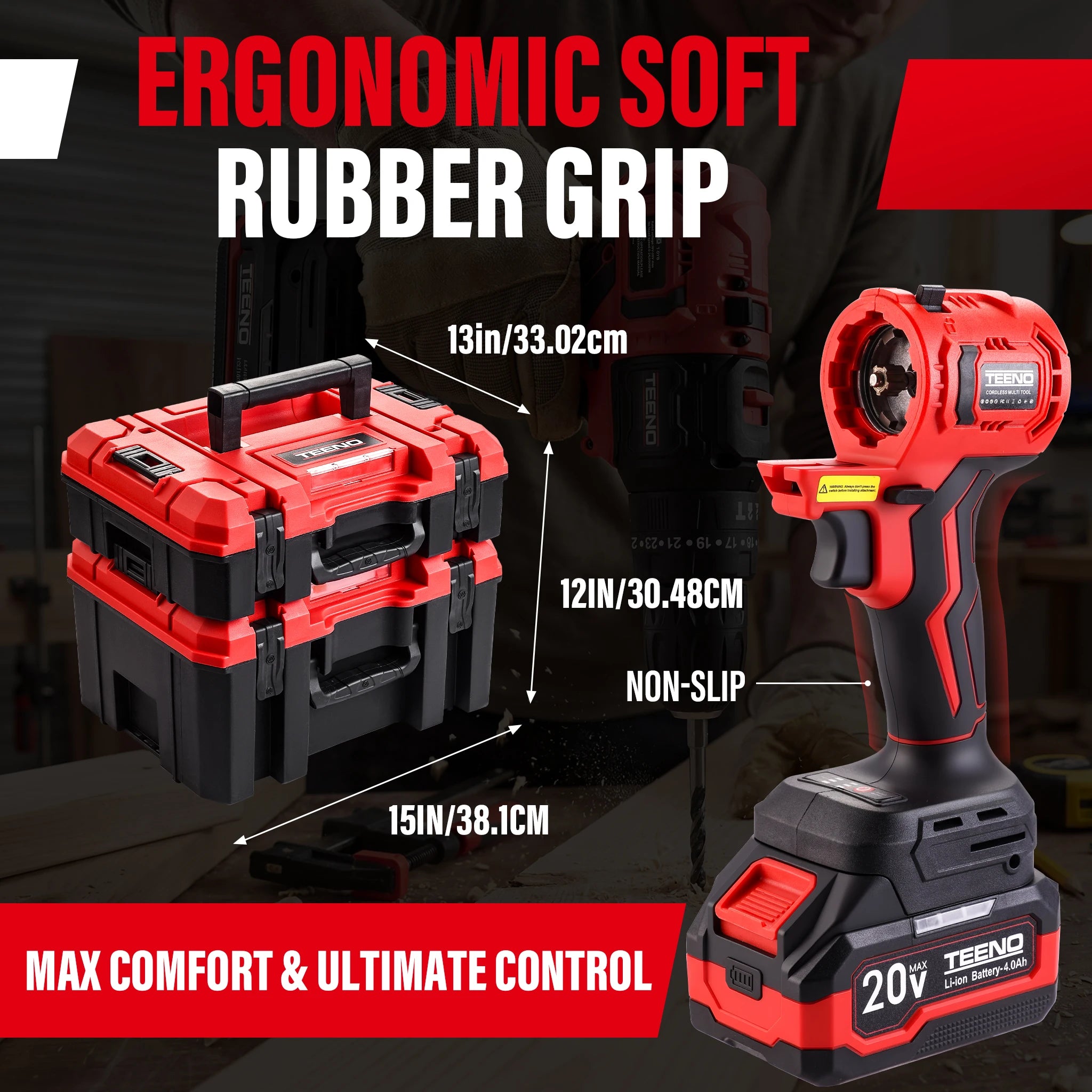 9-in-1 Brushless 20V MAX Power Tool Combo
One base, nine ultimate tools. Seamlessly swap between drilling, cutting, sanding, and cleaning. Complete with 2x high-capacity 4.0Ah batteries to keep you working without interruption.