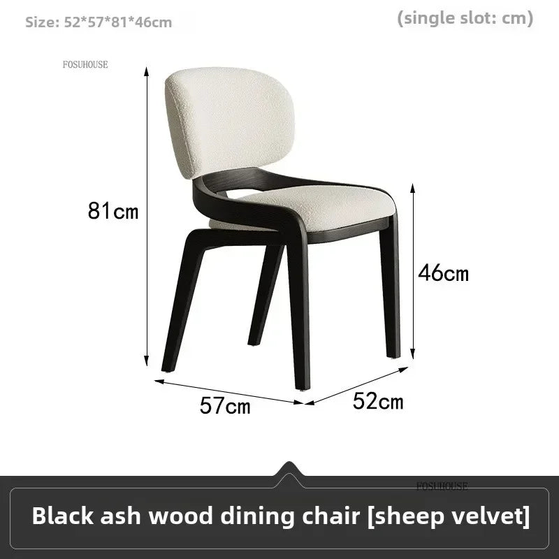 Modern Solid Wood Dining Chair – Minimalist Luxury Design