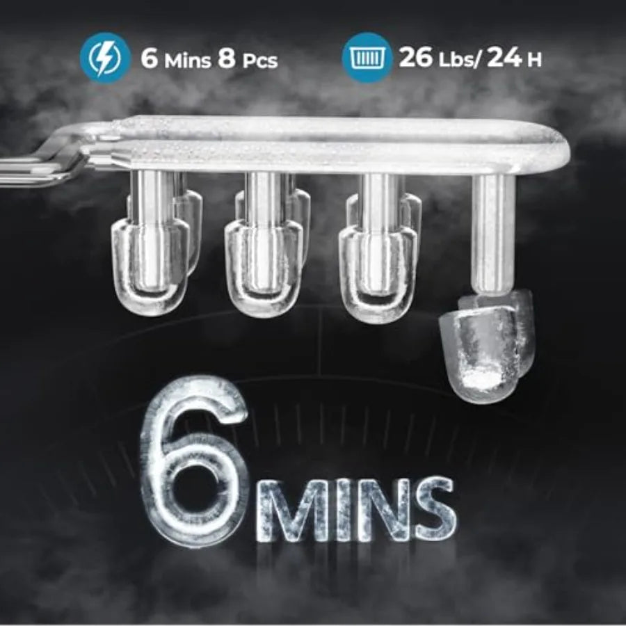 Fast-Cooling Mini Countertop Ice Maker
Fresh ice in 6 minutes. This portable, energy-efficient machine makes up to 26 lbs of ice daily in two custom sizes. Complete with a basket and scoop for effortless serving.