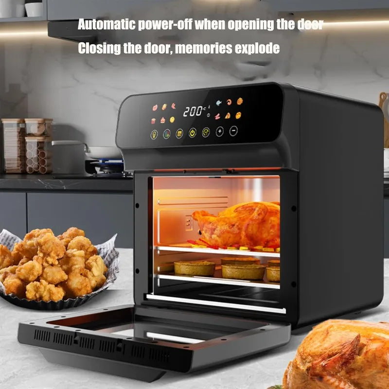Large Capacity Air Fryer with Visual Window, Fully Automatic, Safe Anti-Scald Handle for Healthy Cooking.