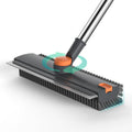 3-in-1 Floor Scrub Brush with Long Handle Adjustable, Heavy-Duty Stiff Bristle Scrubber with Squeegee for Bathroom Kitchen Tile