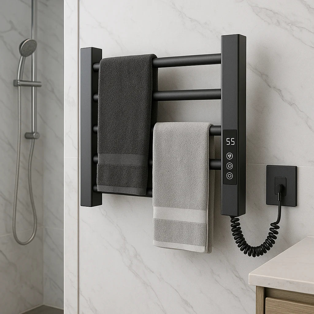Mini Electric Towel Warmer – Heated Steel Towel Rack & Dryer for Bathroom, Spa & Home