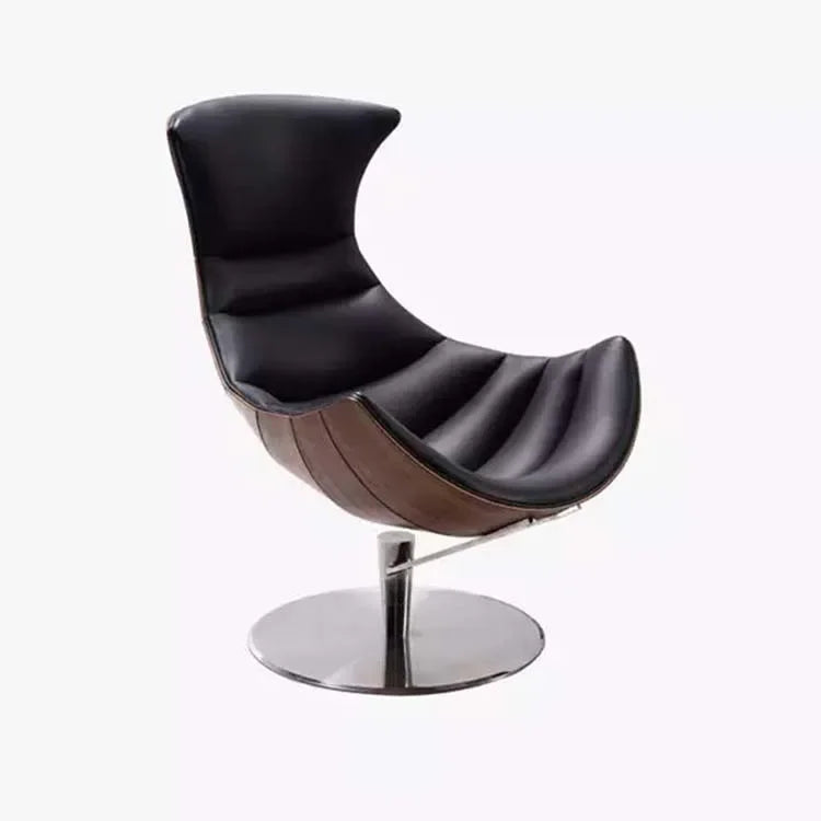 Premium Wood & Leather Lounge Chair – Modern Accent Seating for Living Room, Hotel & Outdoor Spaces
