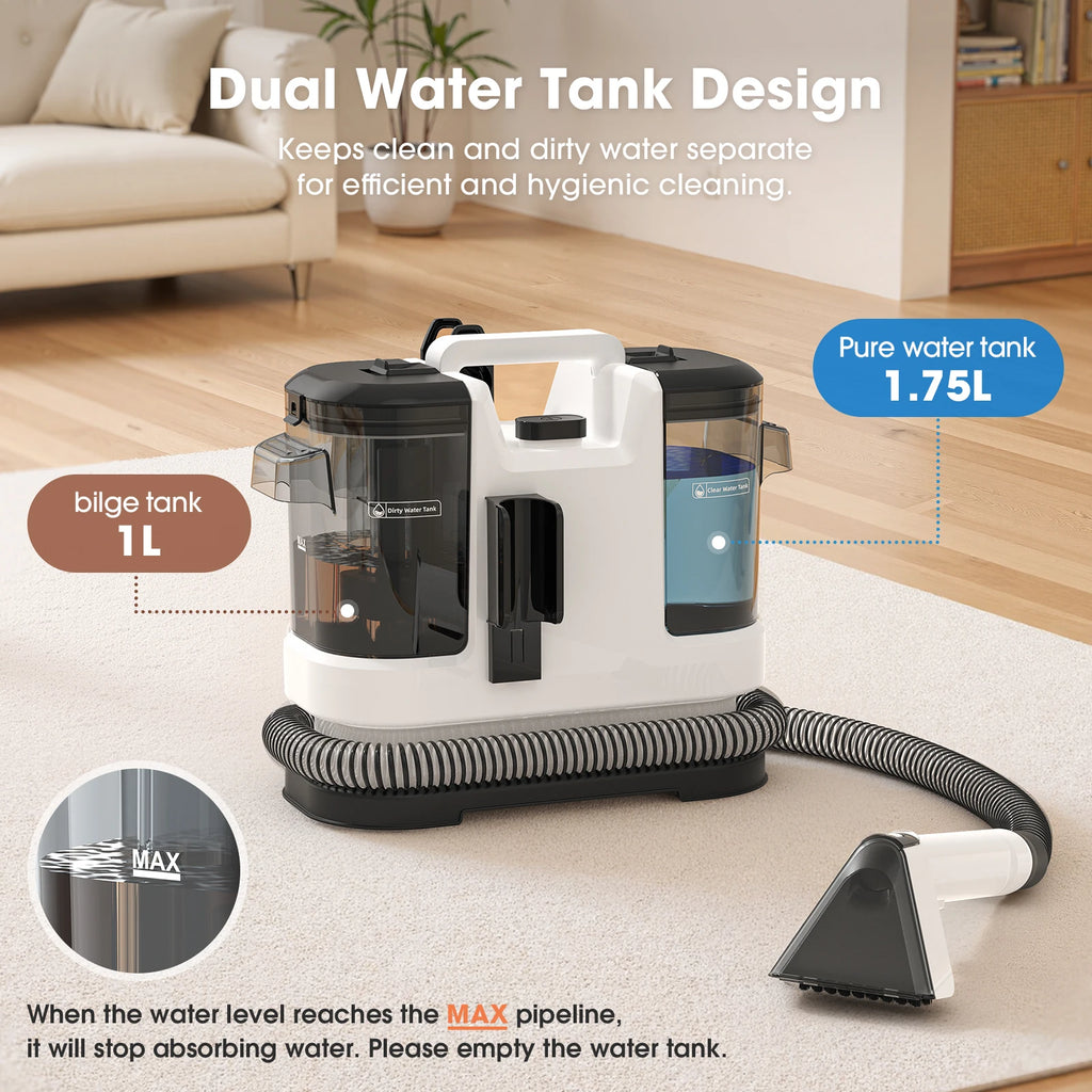Lubluelu V6 Spot Cleaner (15000Pa): Compact Dual-Tank Pet & Auto Upholstery Vacuum.