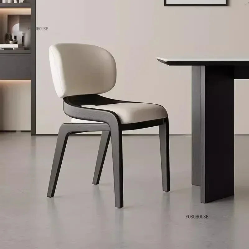 Modern Solid Wood Dining Chair – Minimalist Luxury Design