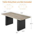 71" Modern Wooden Dining Table with Fluted Metal Legs
A stunning blend of rustic and industrial design. This spacious farmhouse table comfortably seats up to 8 people, making it the perfect centerpiece for your dining room or workspace.