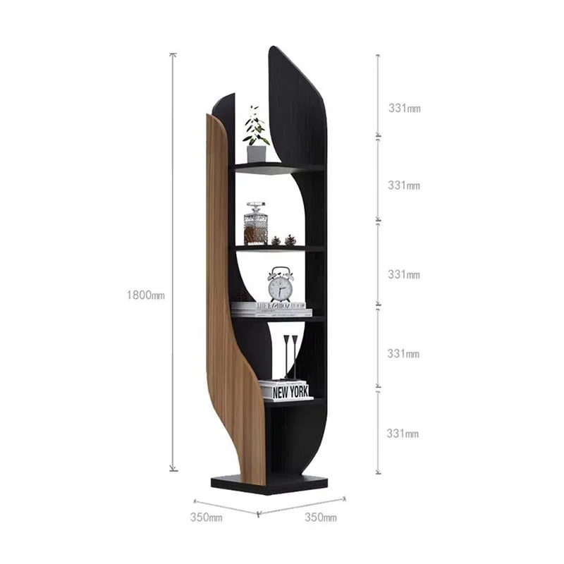 Modern Rustic Living Room Cabinet – Space-Saving Bookshelf