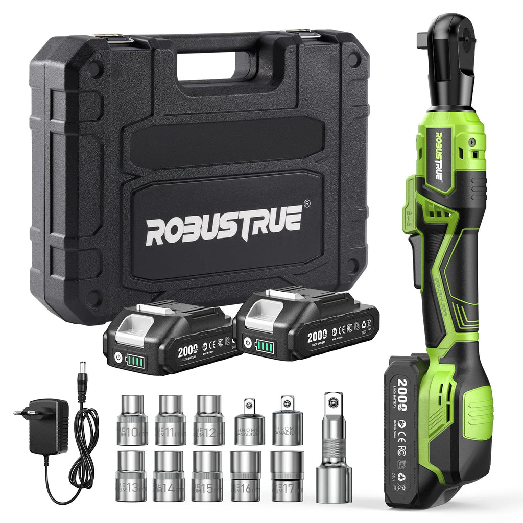 Robustrue 1/2" Cordless Electric Ratchet Wrench Kit