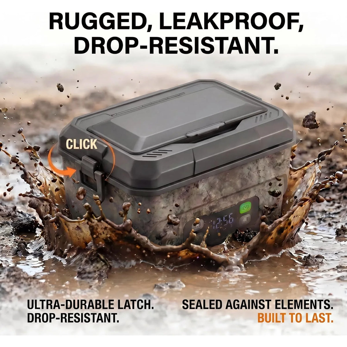 Portable 1500ML electric lunch box with USB charging, display screen, and timer for convenient food heating anywhere.
