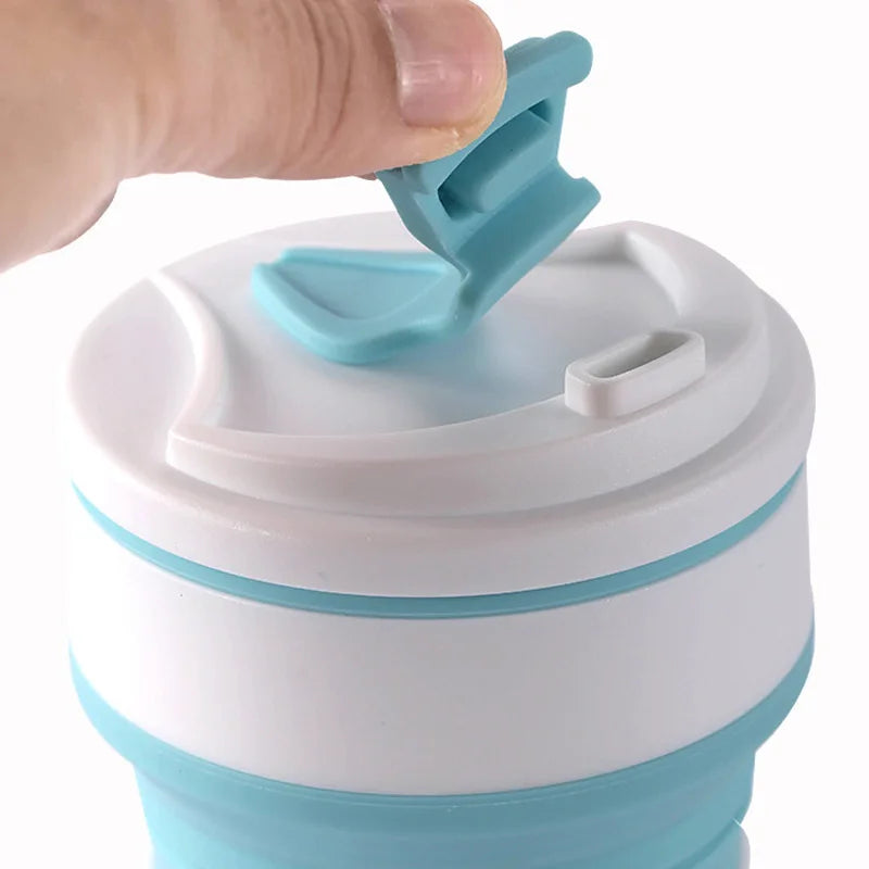 350/500ml Collapsible Silicone Travel Cup – Portable Coffee & Water Cup with Lid