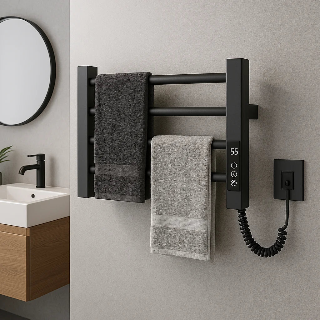 Mini Electric Towel Warmer – Heated Steel Towel Rack & Dryer for Bathroom, Spa & Home