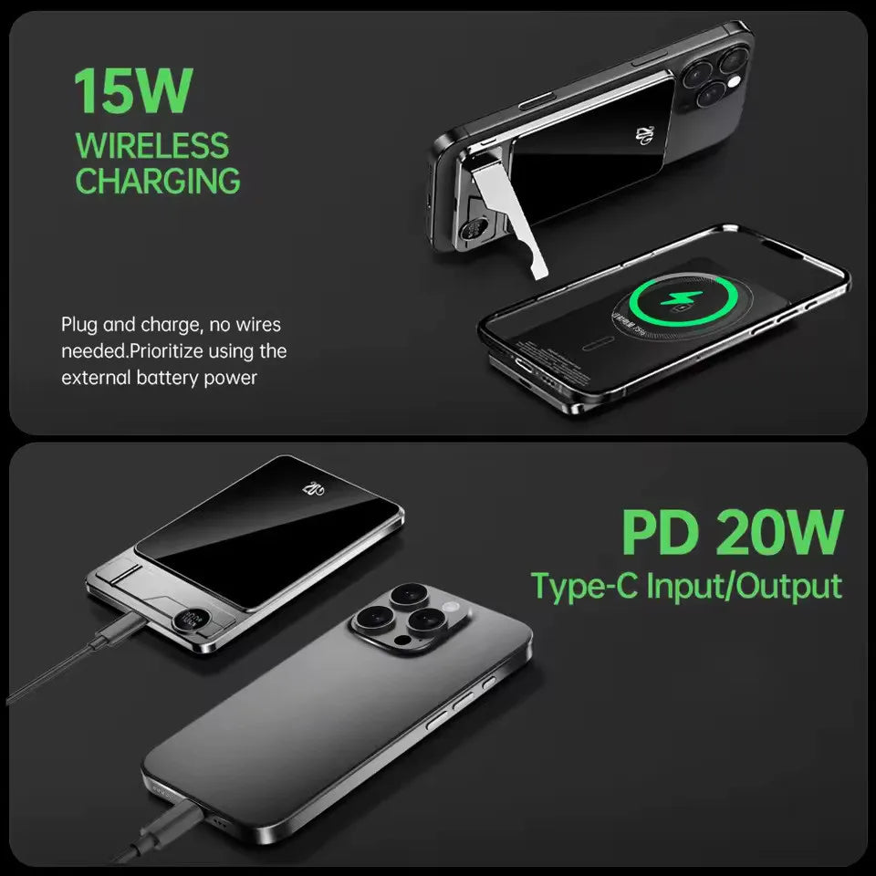 Ultra-Thin Magnetic Power Bank – Wireless Fast Charging