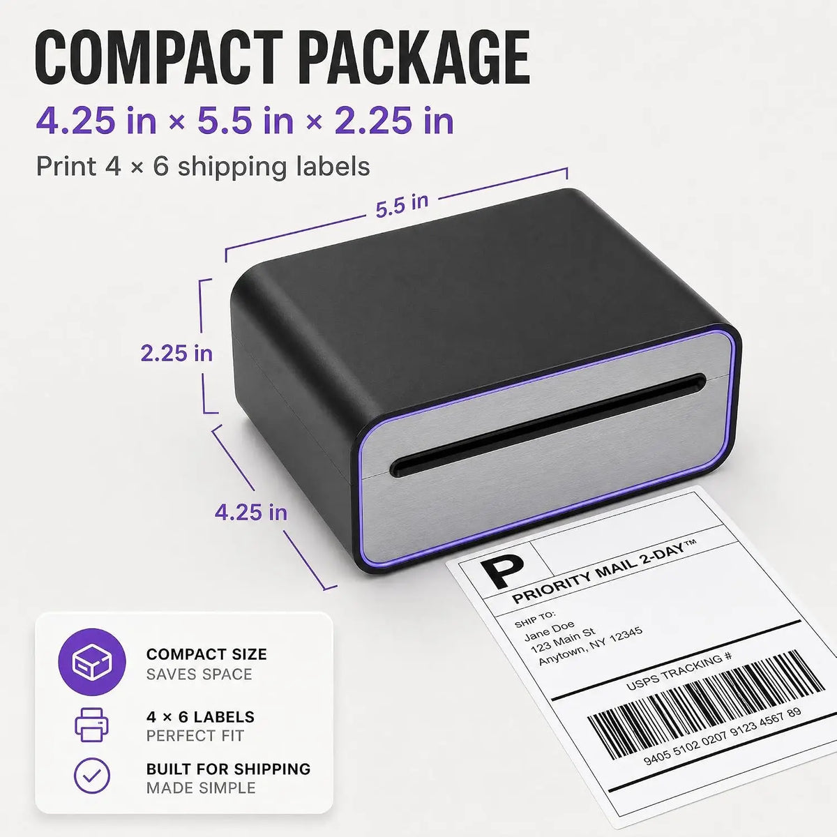 4x6 Bluetooth Thermal Shipping Label Printer – Wireless