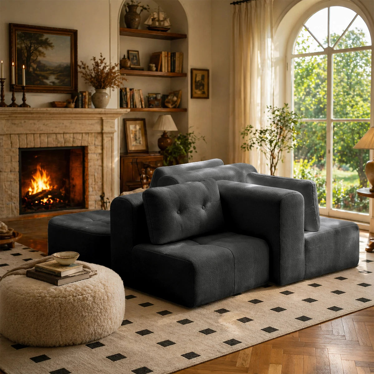 112.2” Modular Sectional Sofa – L-Shaped Couch with Chaise