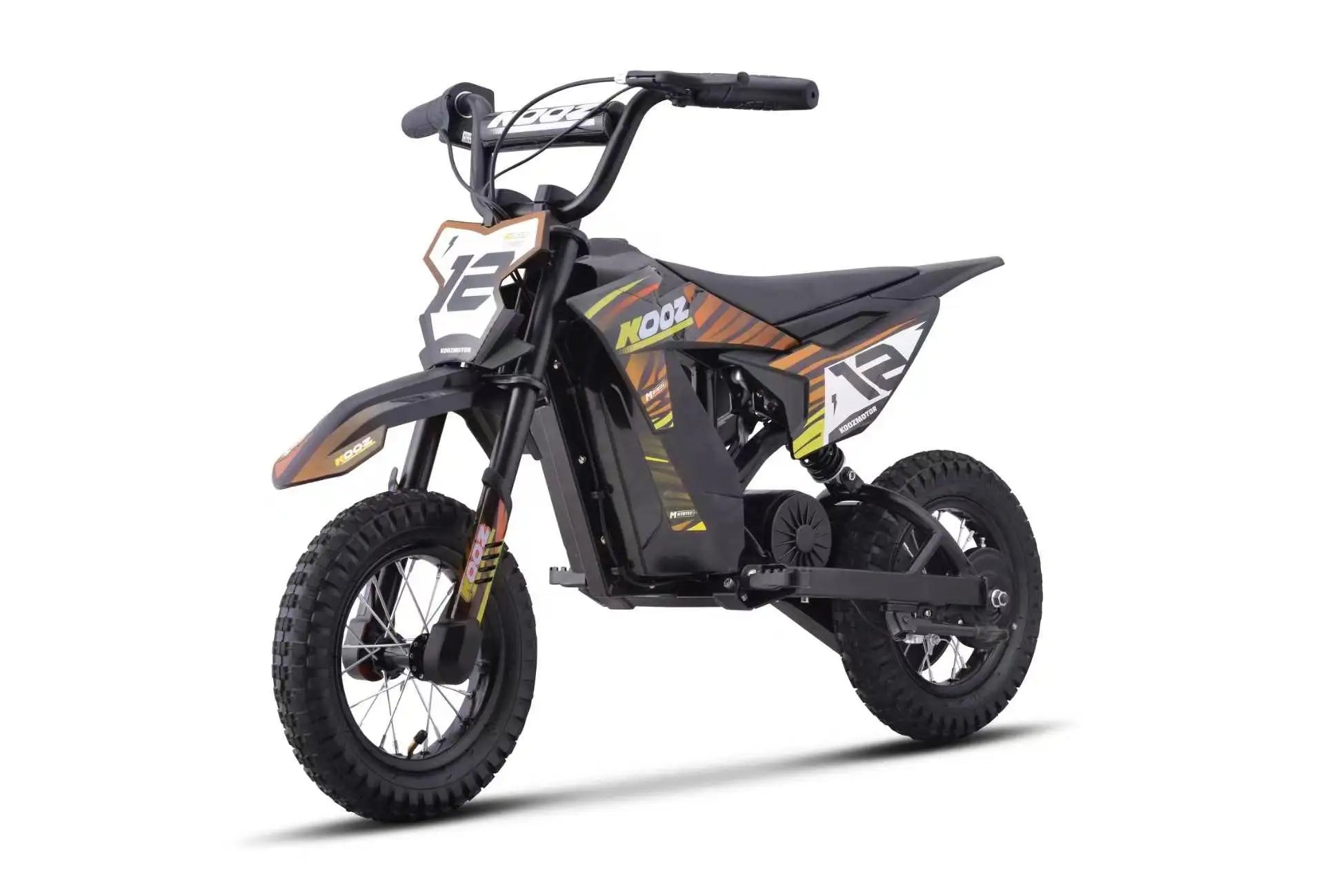 KOOZ 300W Kids Electric Dirt Bike (15.5 MPH)
The ultimate off-road experience for young riders. This 36V electric motorcycle features 3 safe speed modes, a 15.5 MPH top speed, and a long-lasting 14-mile range on a single charge.