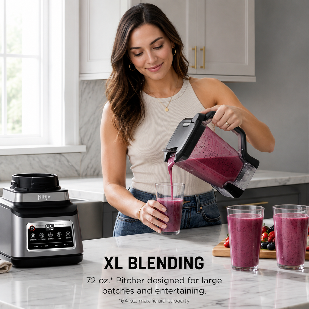 Sistema de cocina Professional Plus de 1400W, con tecnología Auto-iQ, diseño moderno en gris y materiales resistentes de acero inoxidable y plástico.